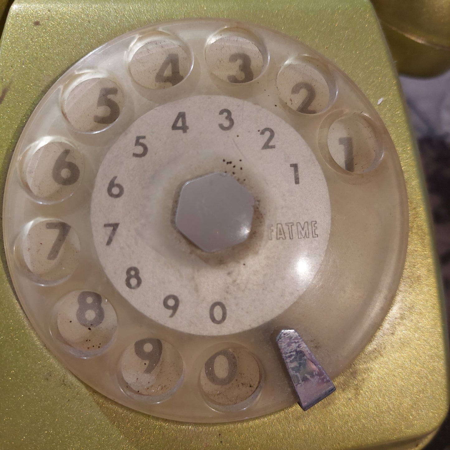 Telefono A Disco Sip Vintage Verde Metallizzato *