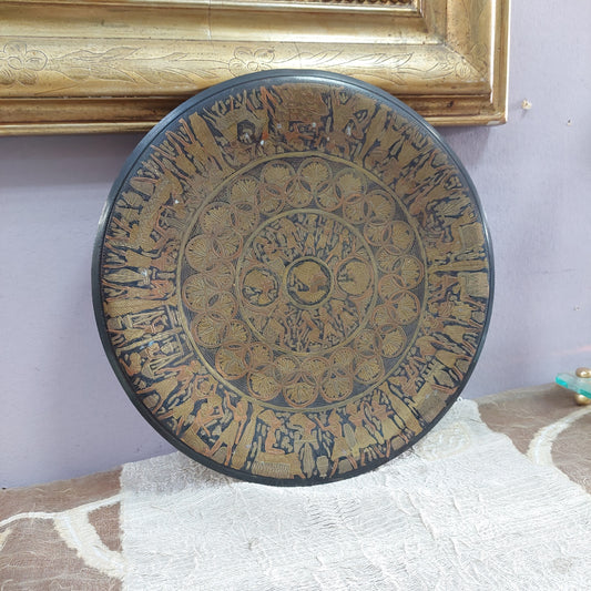 Piatto Ottone Decoro Egizio