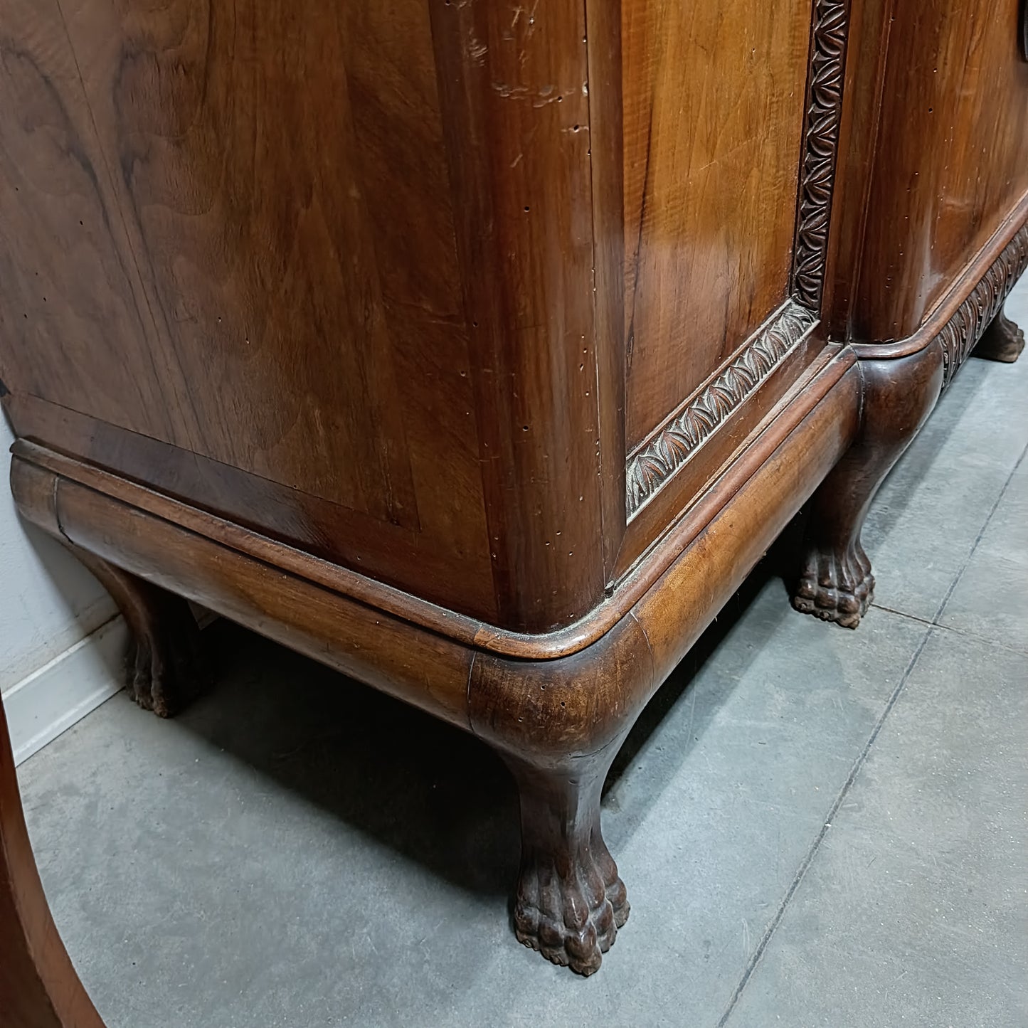 Credenza Antica Con Marmo 3/c 3/s Cm166x60x108h