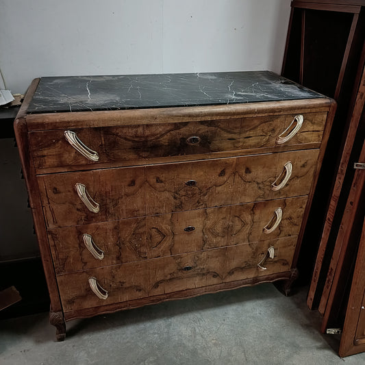 Cassettiera * Legno Marmo St. Decò 4/c Cm111x50x100h