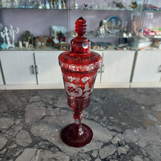 Alzatina Potiche Cristallo Di Bohemia Anni 50