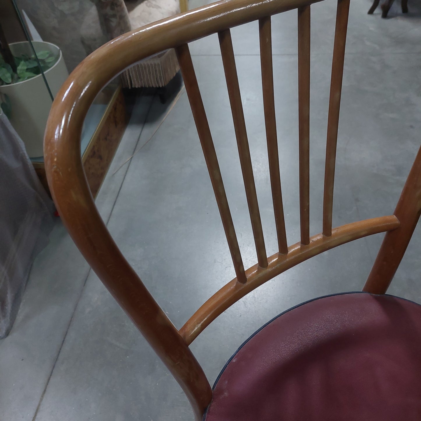 Sedia Legno/sky* Bordeaux Anni '60
