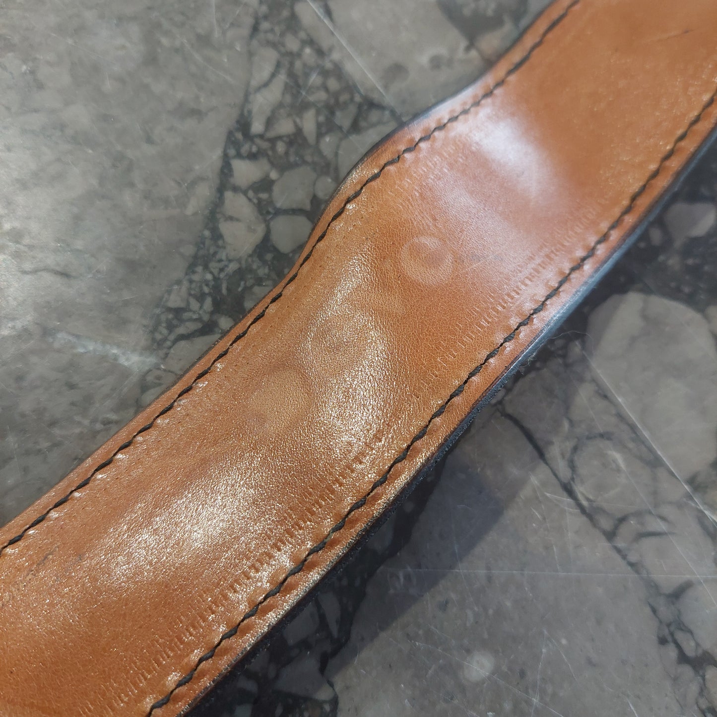 Cintura Cuoio/velluto Fibbia Ottone Vintage Eve