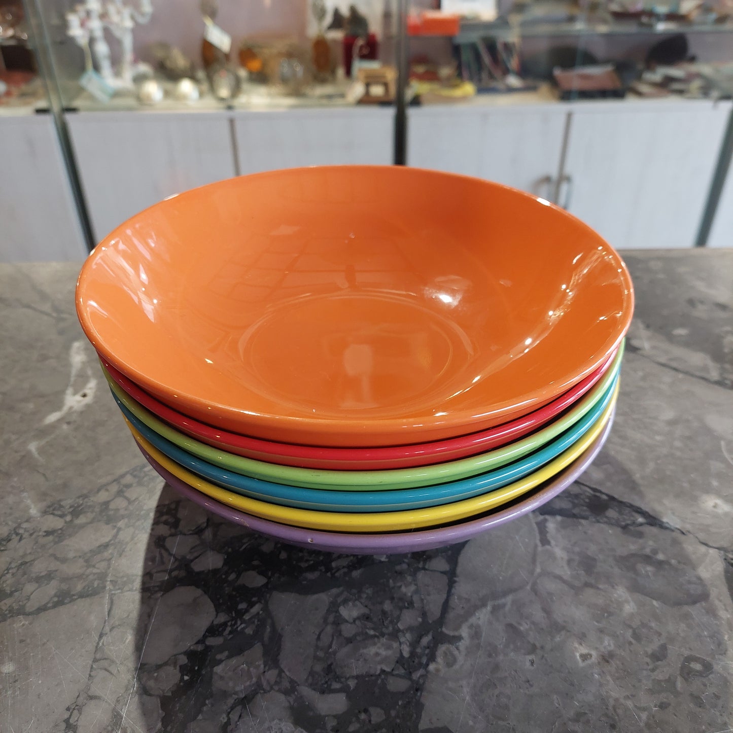 Set/6 Piatti Fondi Ceramica Excelsa Arcobaleno