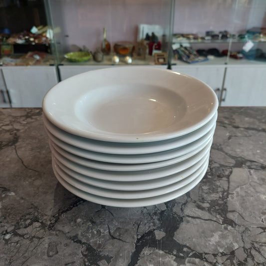 Set/8 Piatti Fondi Porcellana Bianca Dura