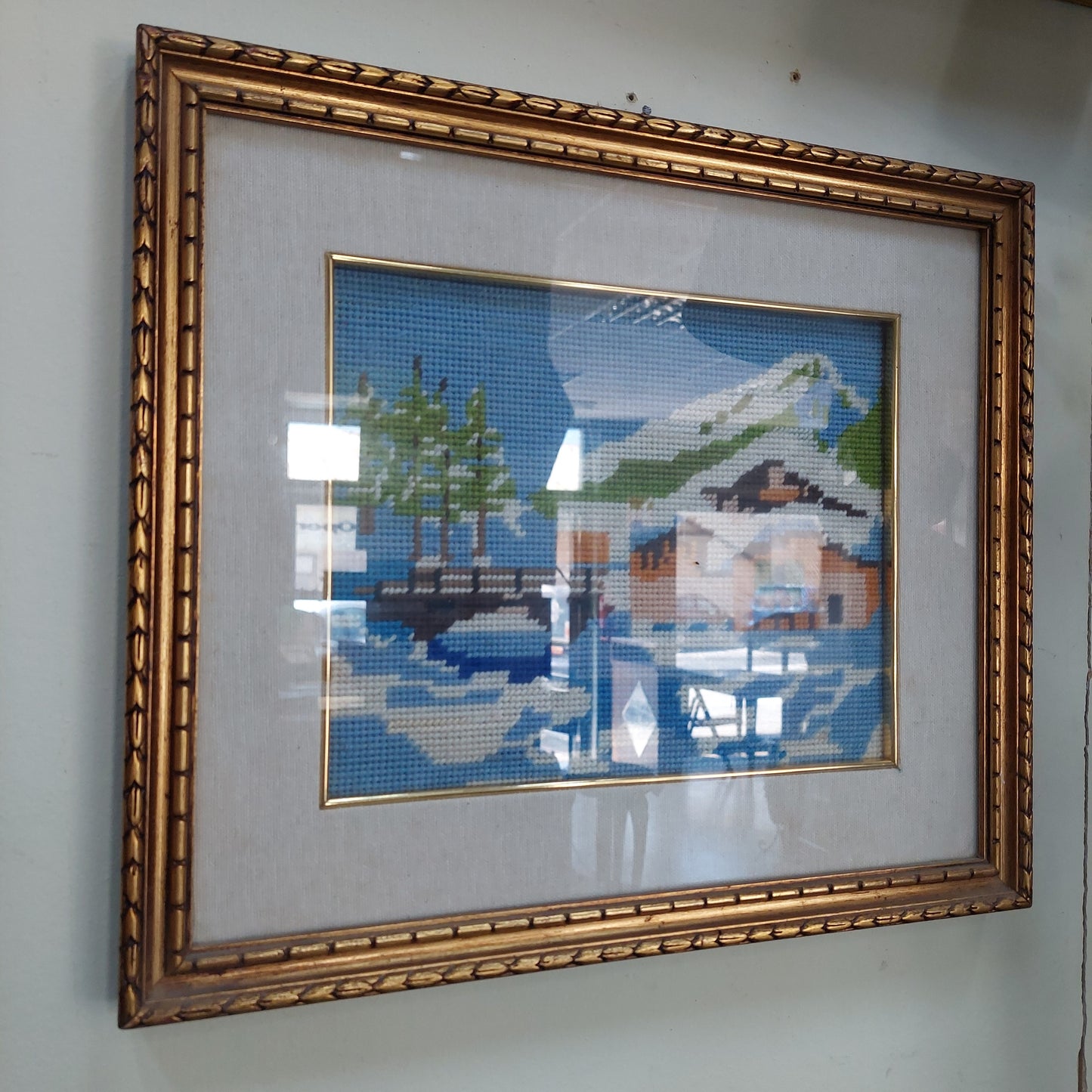 Quadro Mezzopunto Case Innevate