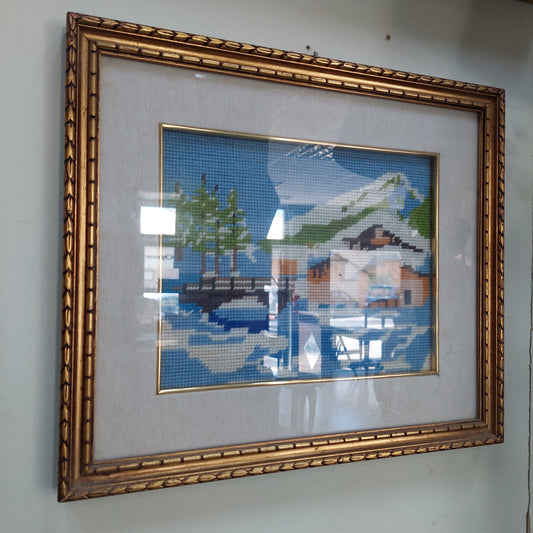 Quadro Mezzopunto Case Innevate