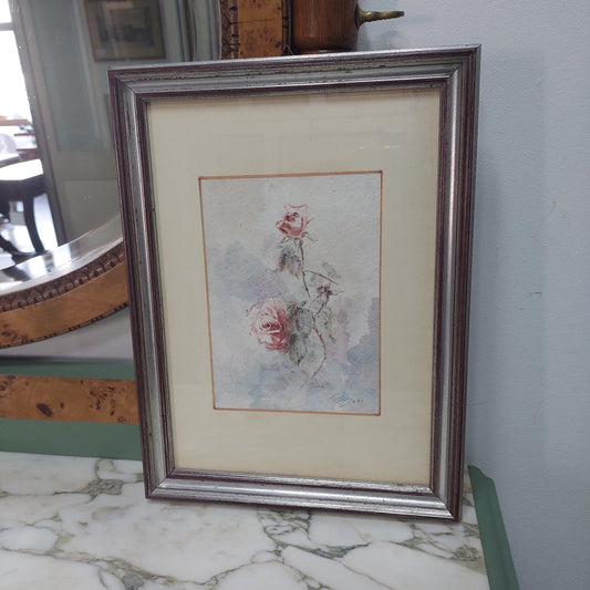 Quadro Acquarello Rose Firmato