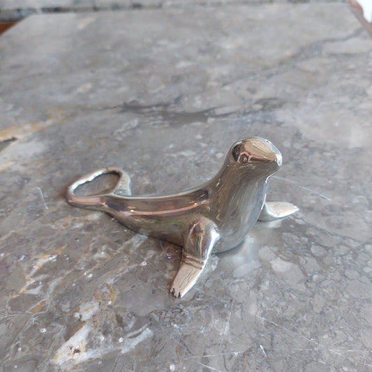 Apribottiglie Foca Silverplated Vintage