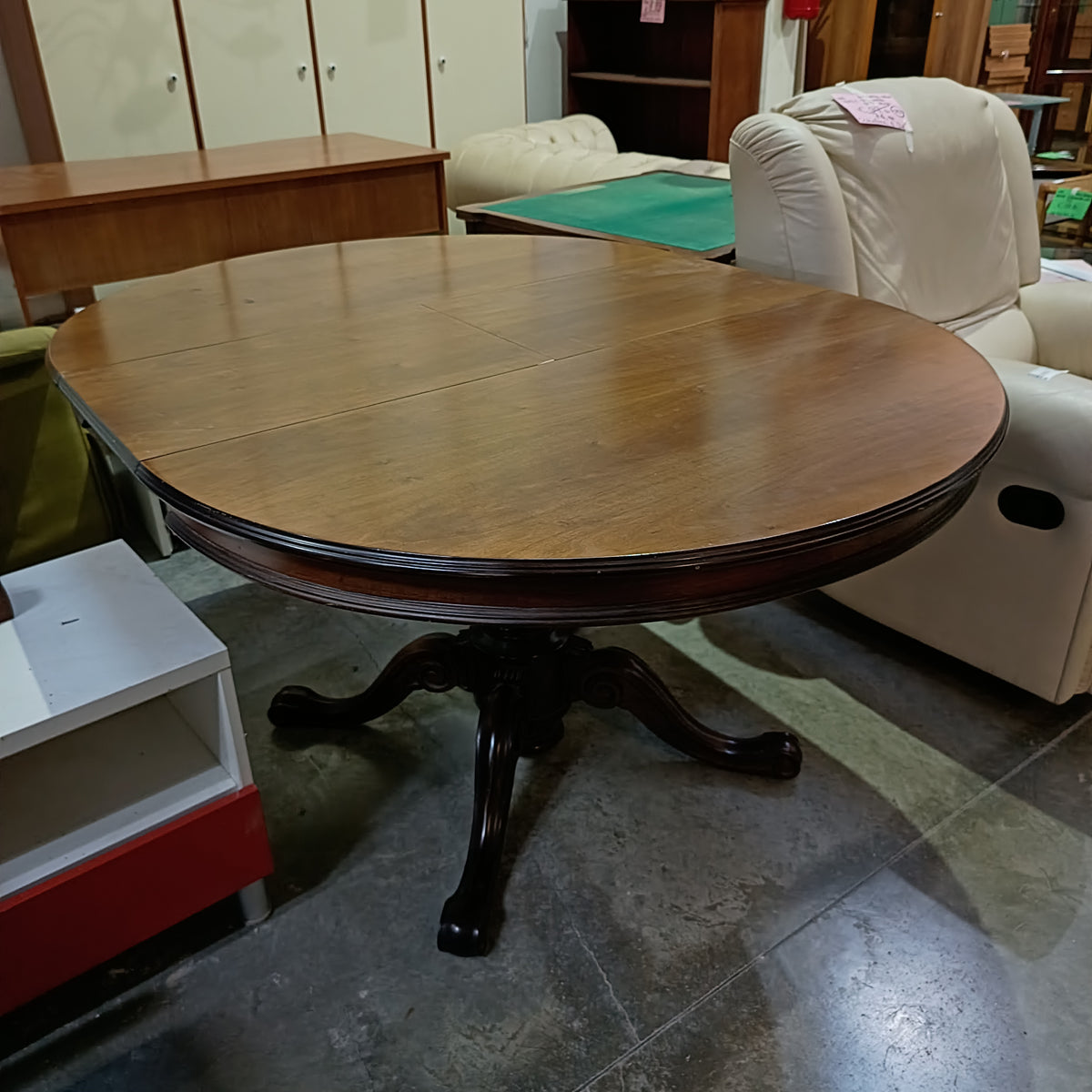 Tavolo Tondo Legno Allungabile D.118x80+40 Prol.