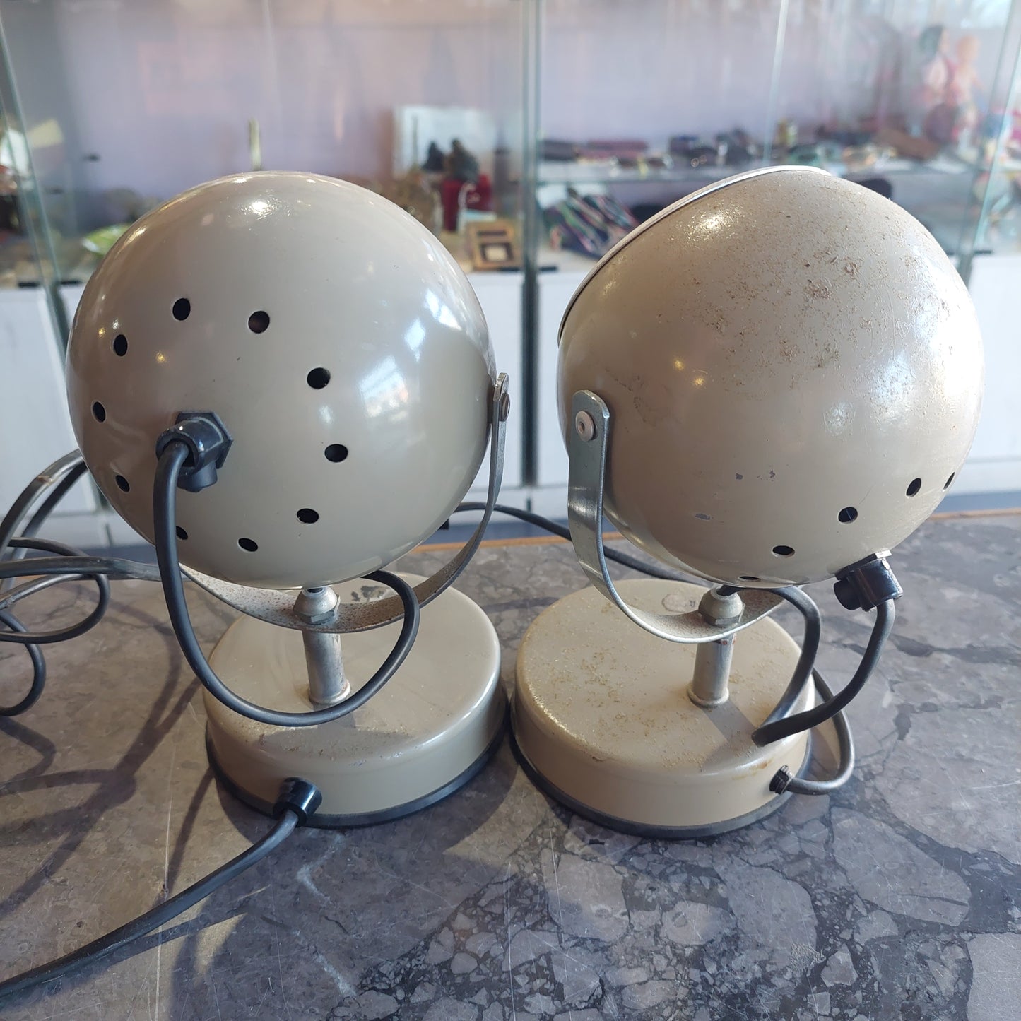 Coppia Abat Jour Eyeball Space Age Vintage
