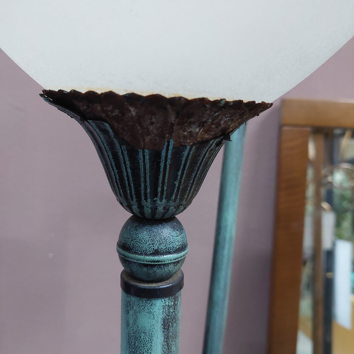 Piantana Elettrica Ferro Verde Coppa Vetro