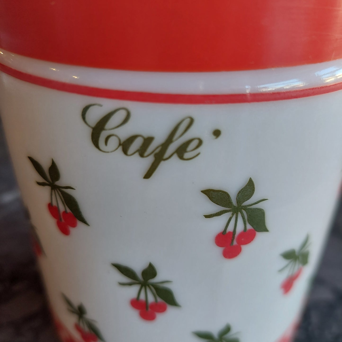 Contenitore Caffè Ciliegie Vetro Opalino