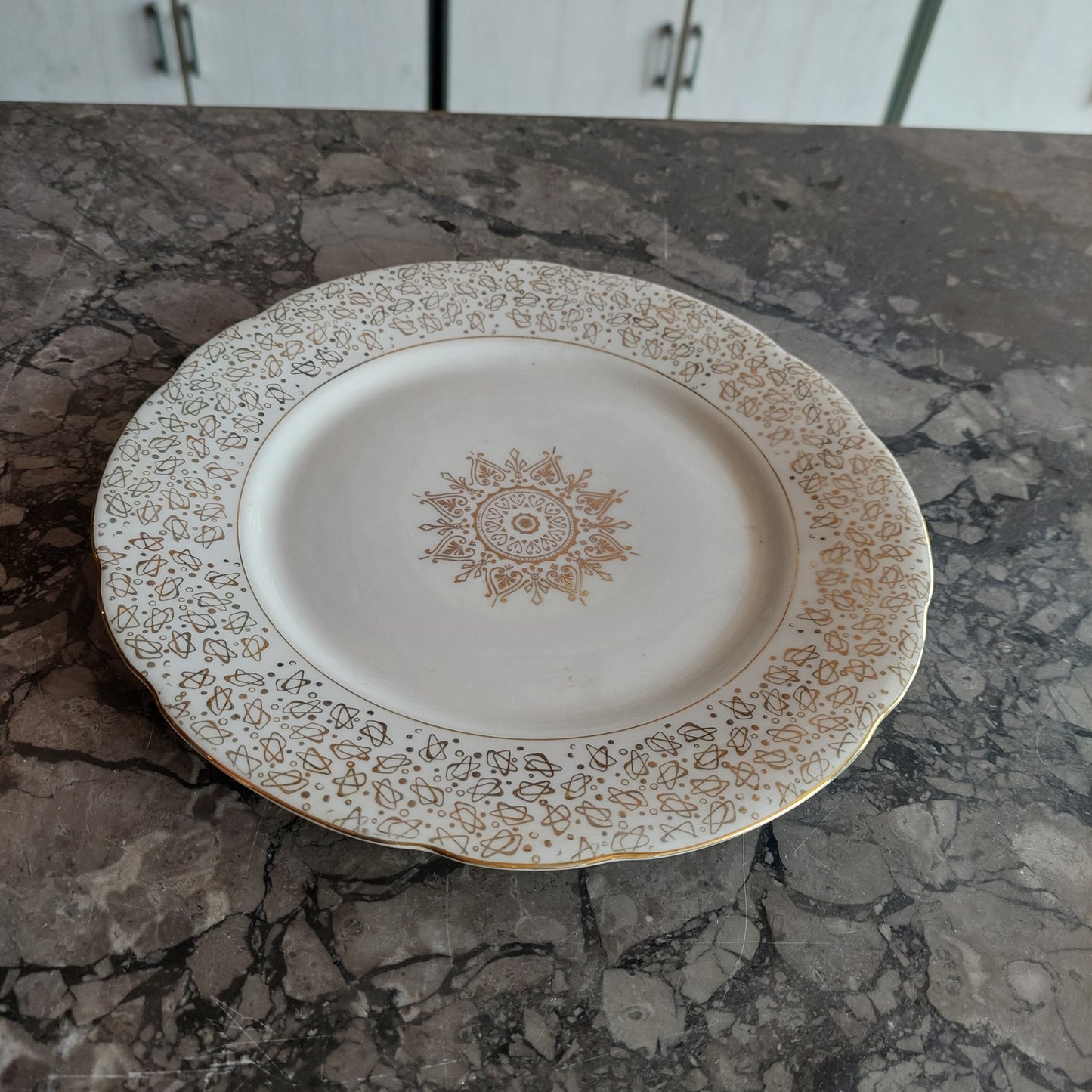 Piatto Porcellana Korok Decoro Oro D23,5