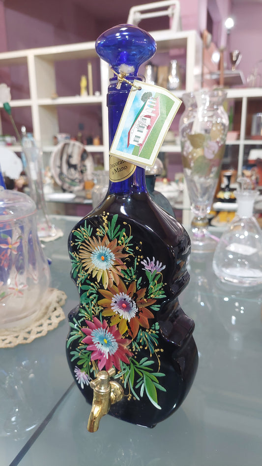 Bottiglia Da Collezione Malvasia Vetro Decorato A Mano