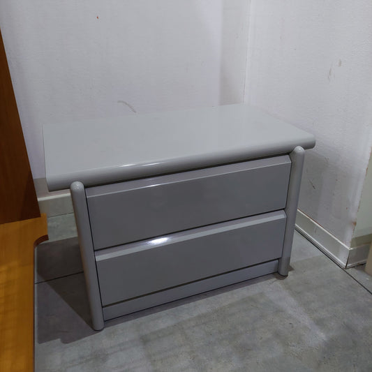 Comodino Laccato Grigio 2/c Cm66x42x48h