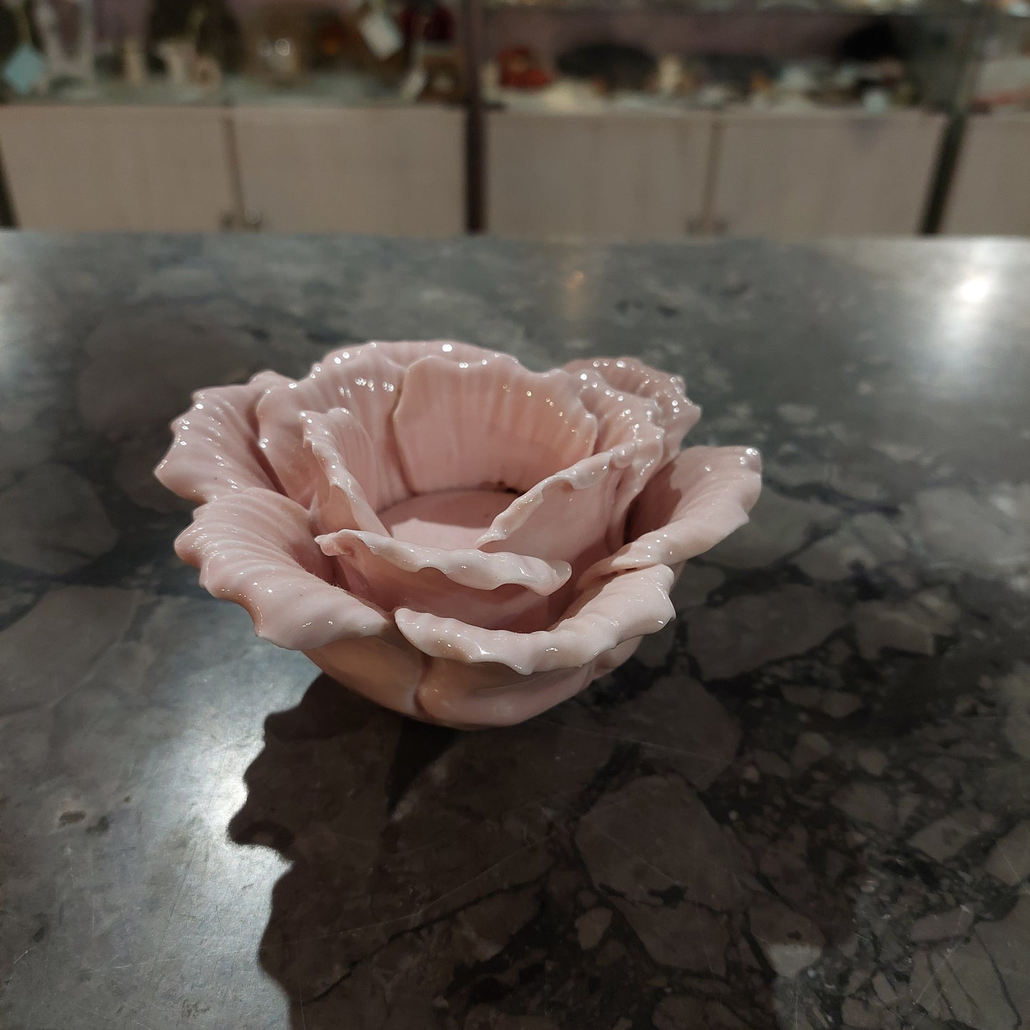 Portacandela Rosa Porcellana