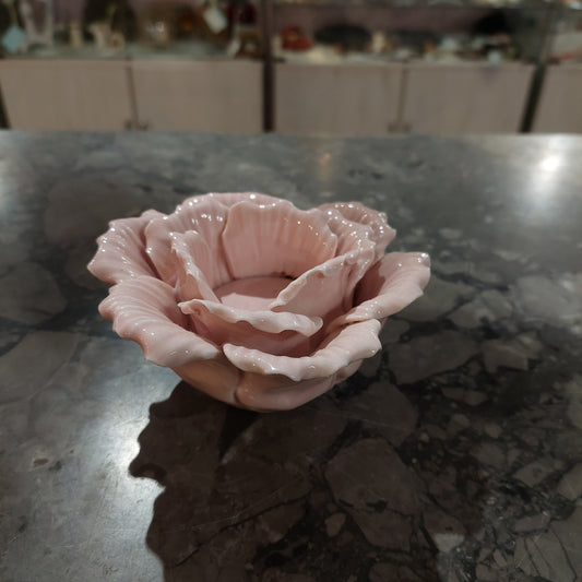 Portacandela Rosa Porcellana