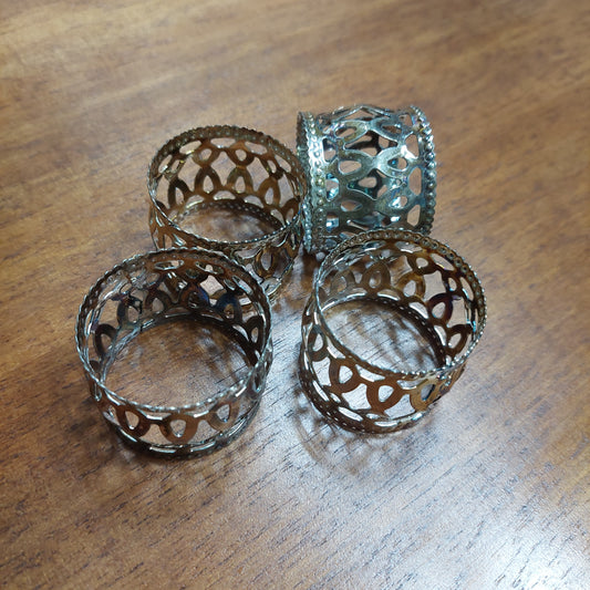 Set/4 Portatovaglioli Silverplated