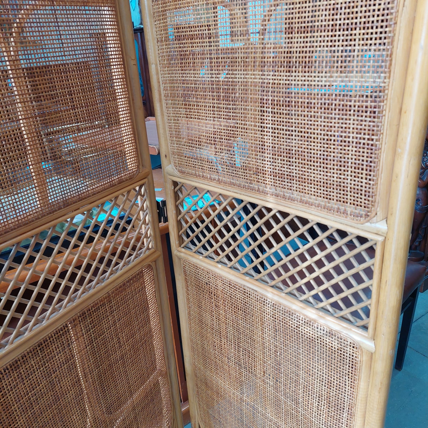 Separe' Vimini/bambu' 4/ante Anni '60 Cm180x169h