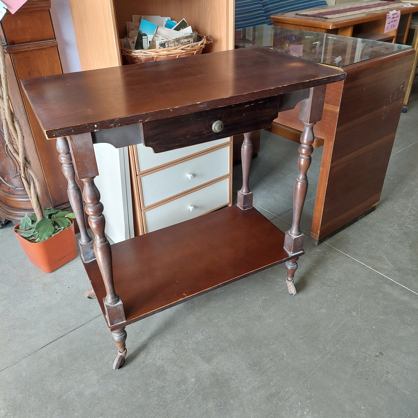 Carrellino Porta-tv Noce 1/c Cm40x75x79