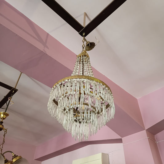 Lampadario Stile Impero Ottone Gocce 4/luci