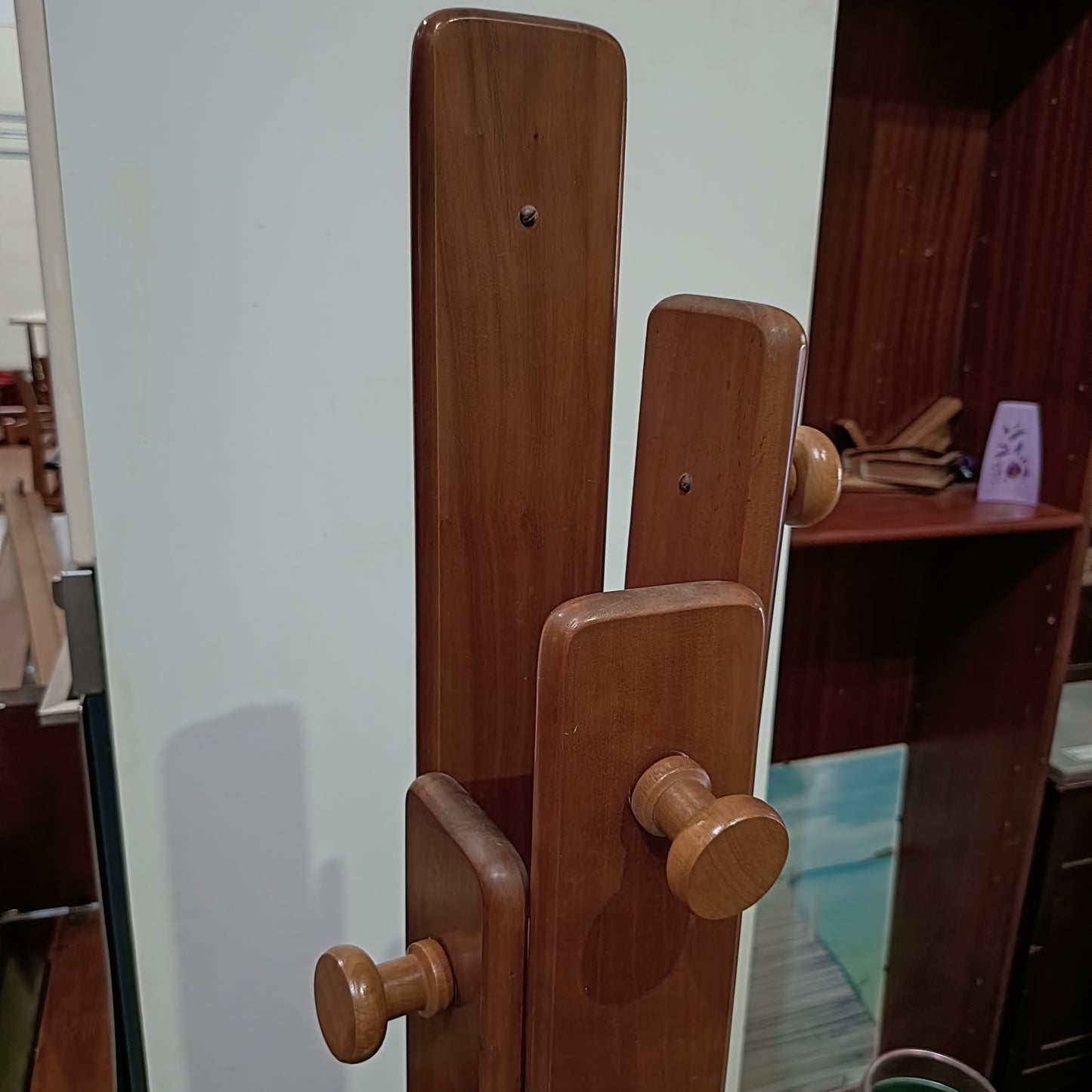 Piantana Appendiabiti Legno 4 Ganci Cm42x42x174h