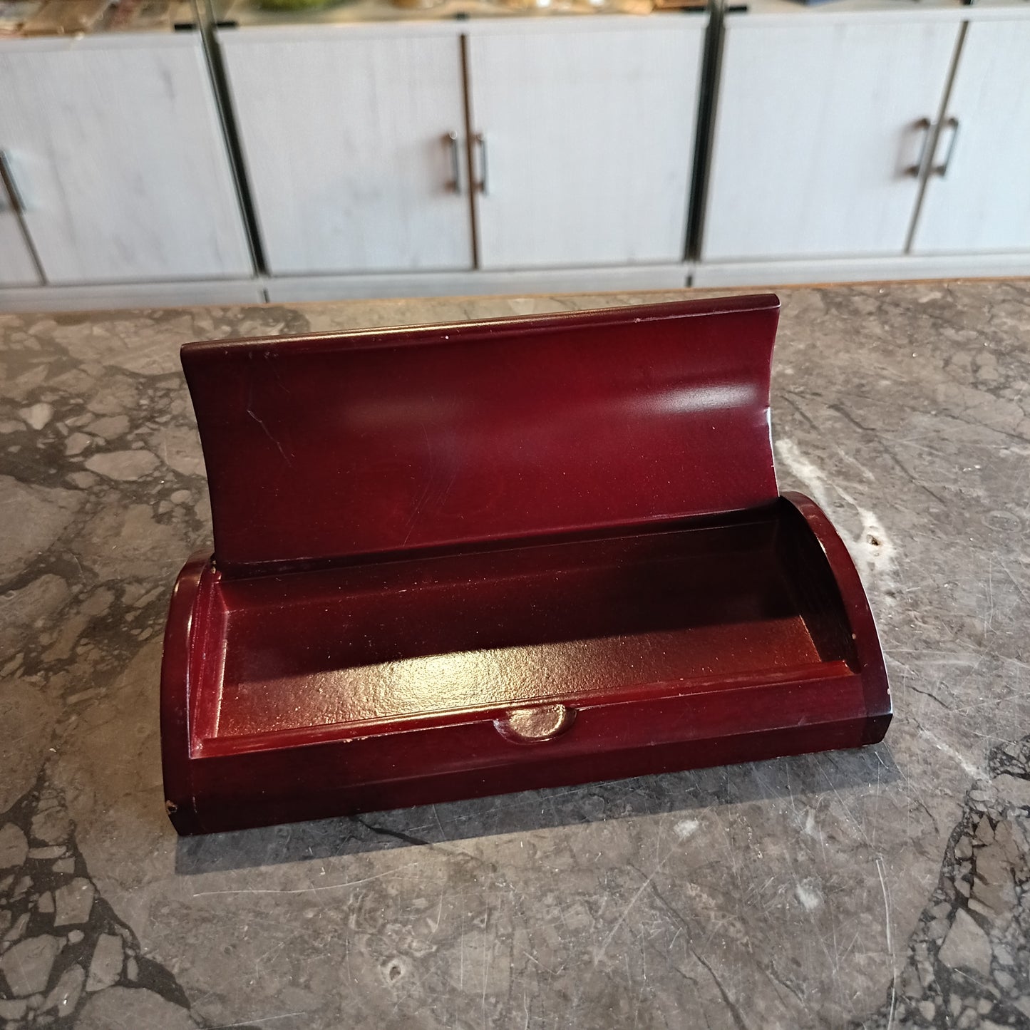 Portapenne * Da Scrivania Legno Placchetta Argento