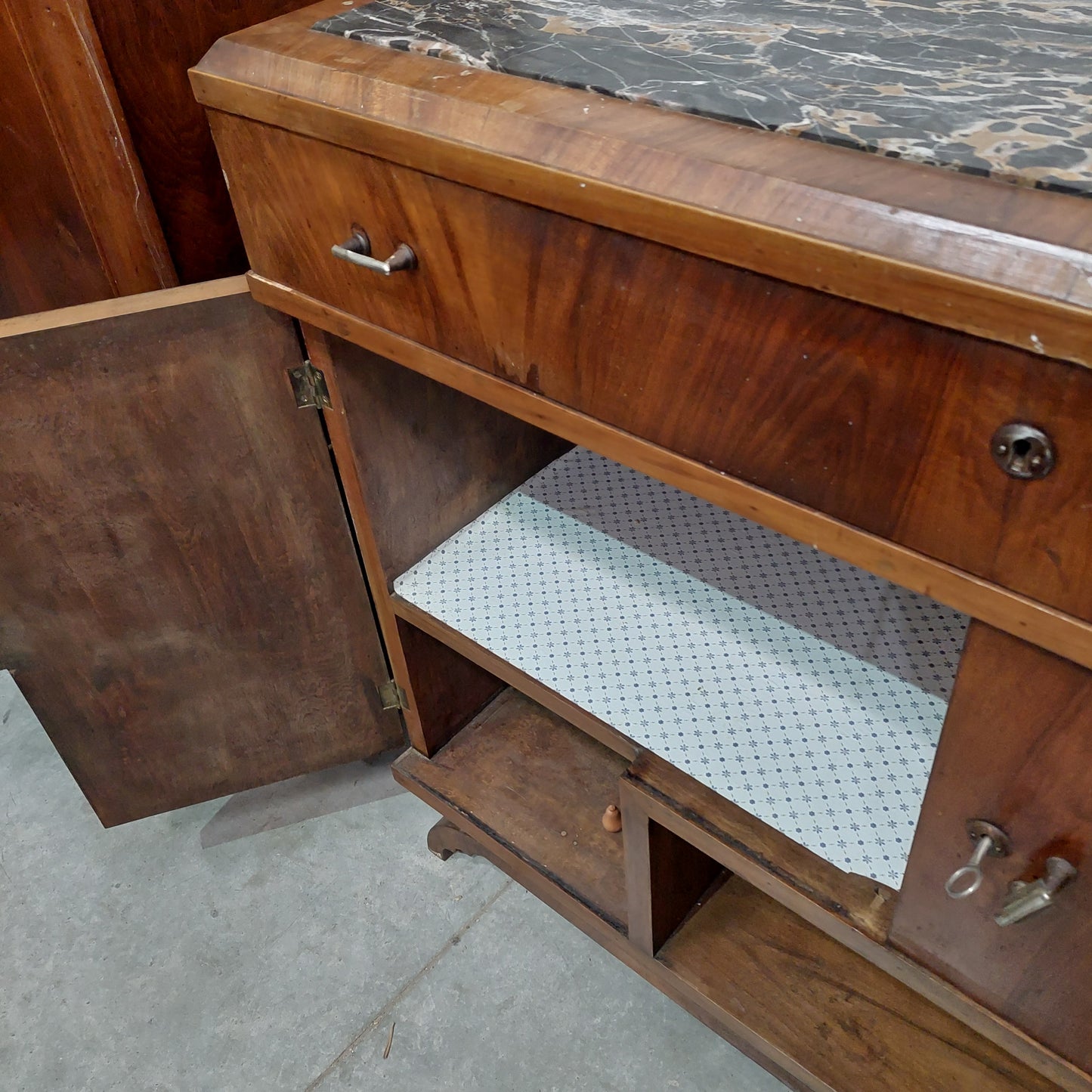 Credenza Legno St. Deco C/marmo Cm120x50x100 1/c 1/a