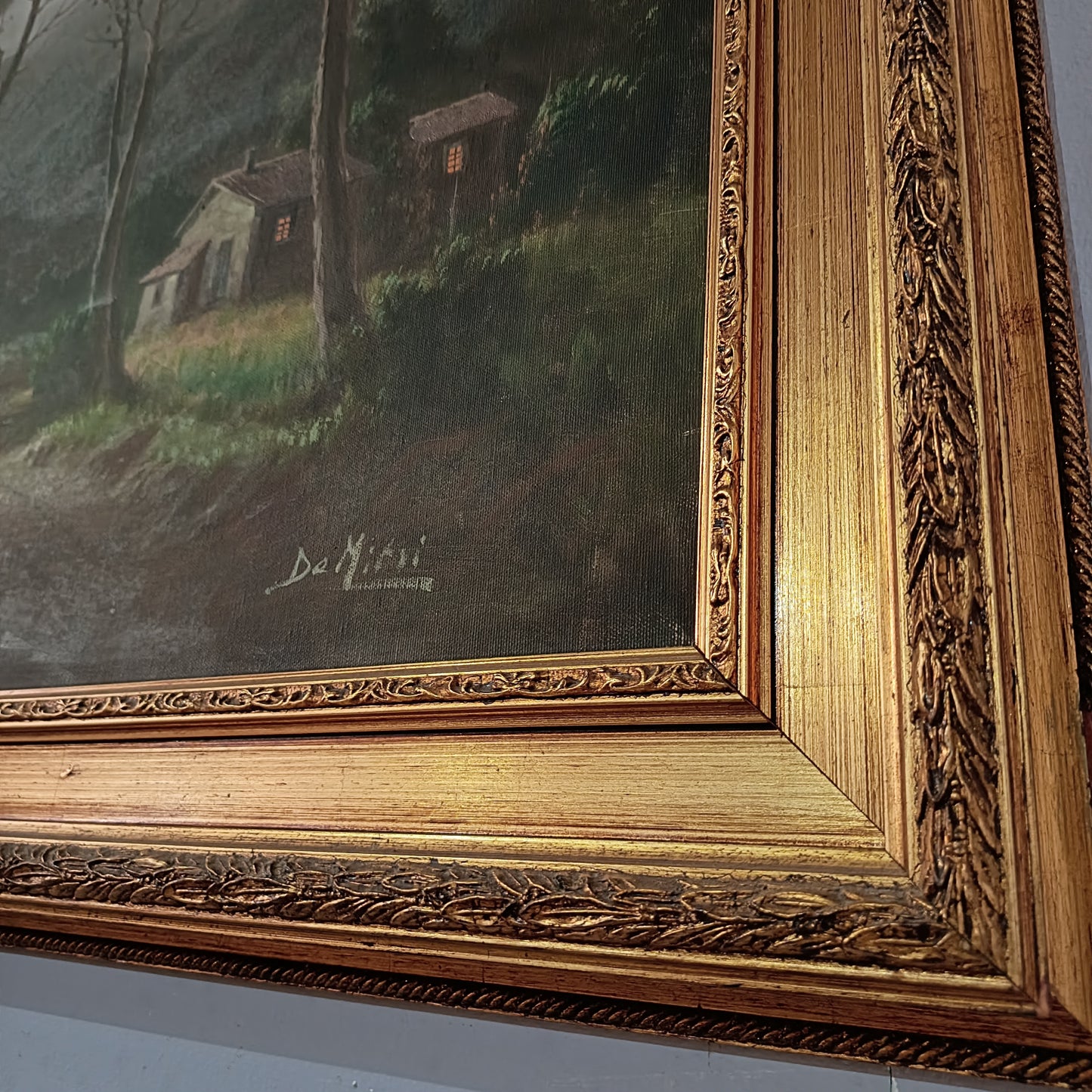 Quadro Olio Su Tela Paesaggio Notturno De Mitri Cm140x80