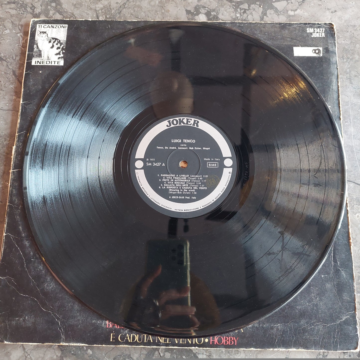 V/luigi Tenco Canta Tenco,de Andrè, Jannacci, Bob Dylan, Mogol (lp)