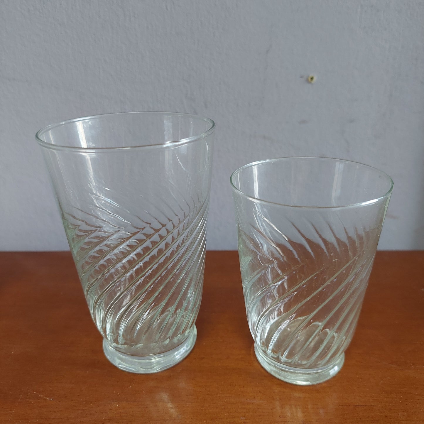 Set/6 Bicchieri + 4 Bicchierini Vetro Vintage