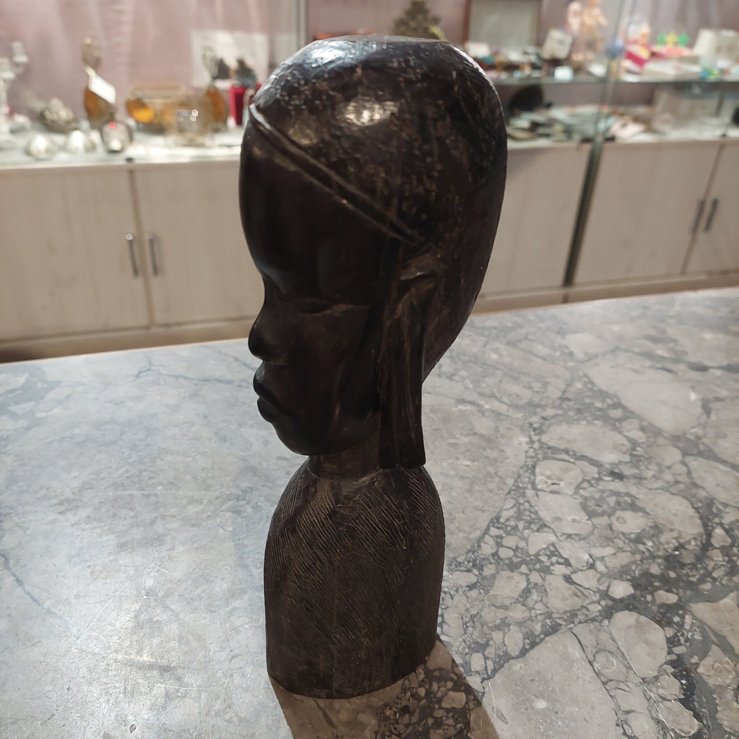 Statuina Mezzobusto In Ebano