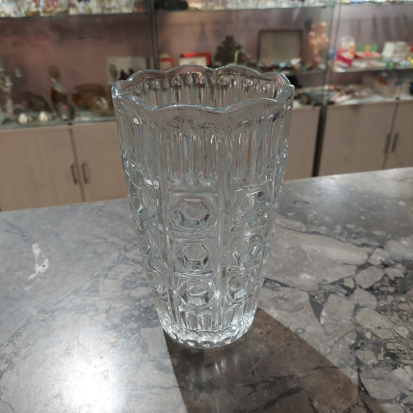 Vaso Portafiori Vetro Anni 60 D13x23h