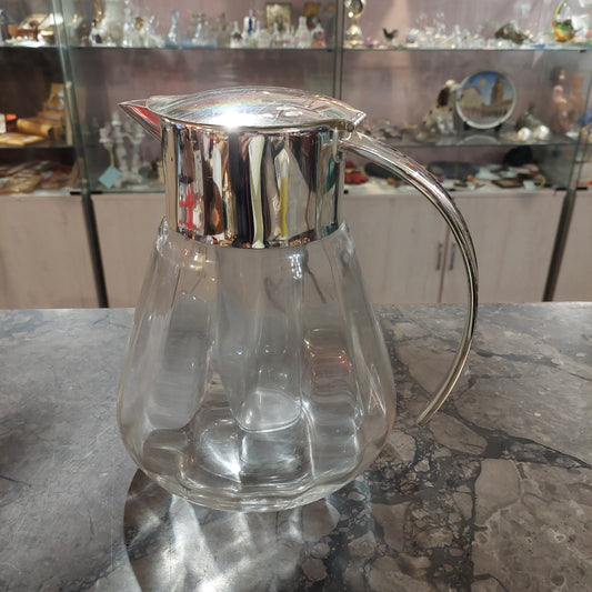 Caraffa Bibite Con Portaghiaccio Cristallo / Silverplated