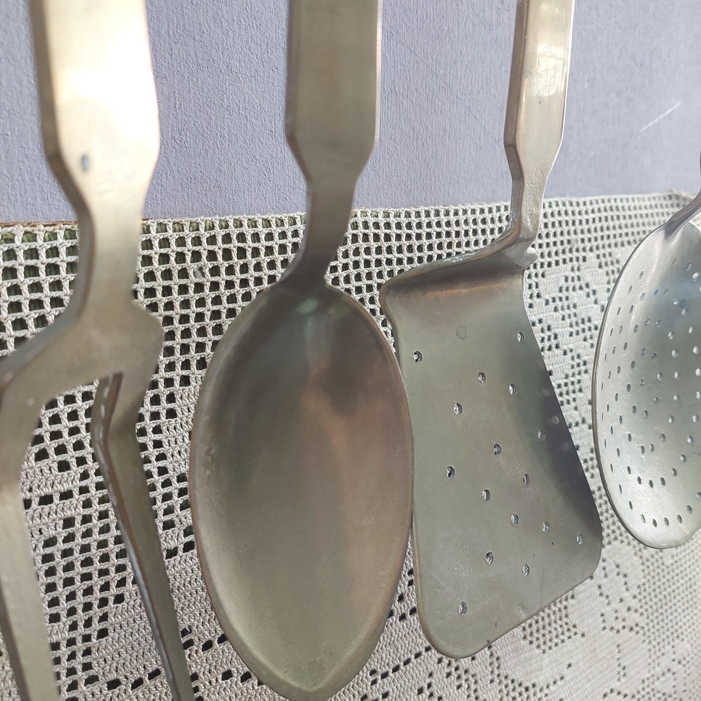 Set/5 Posate Da Parete Ottone Vintage