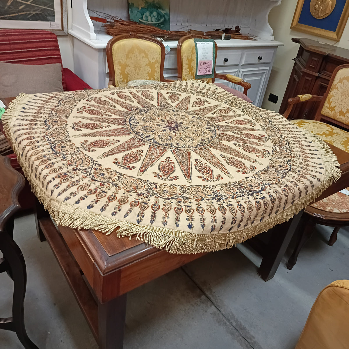 Tovaglia Tonda Stella C/frange D. 130 Cm