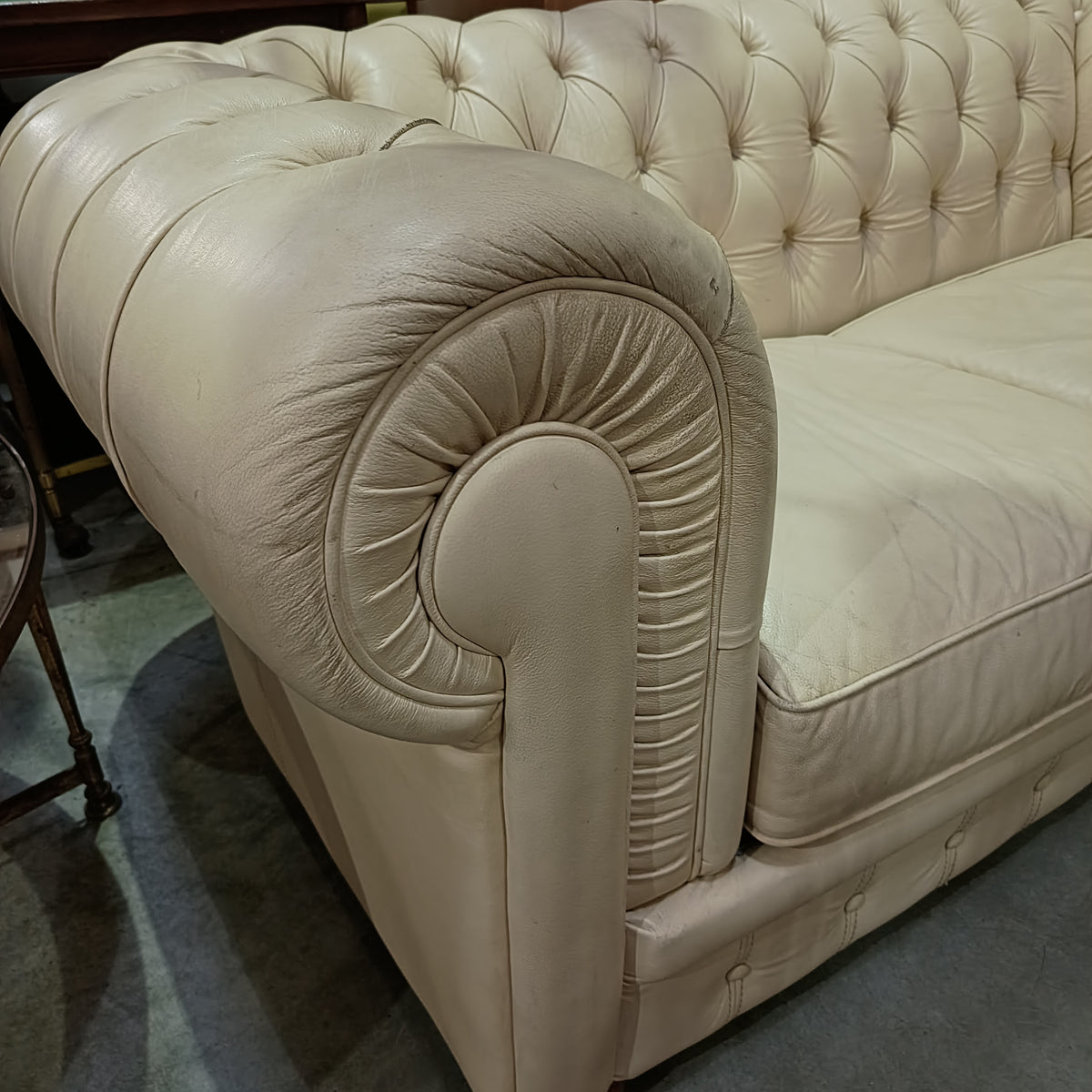 Divano Letto Chester Pelle * Beige Cm176x95x75