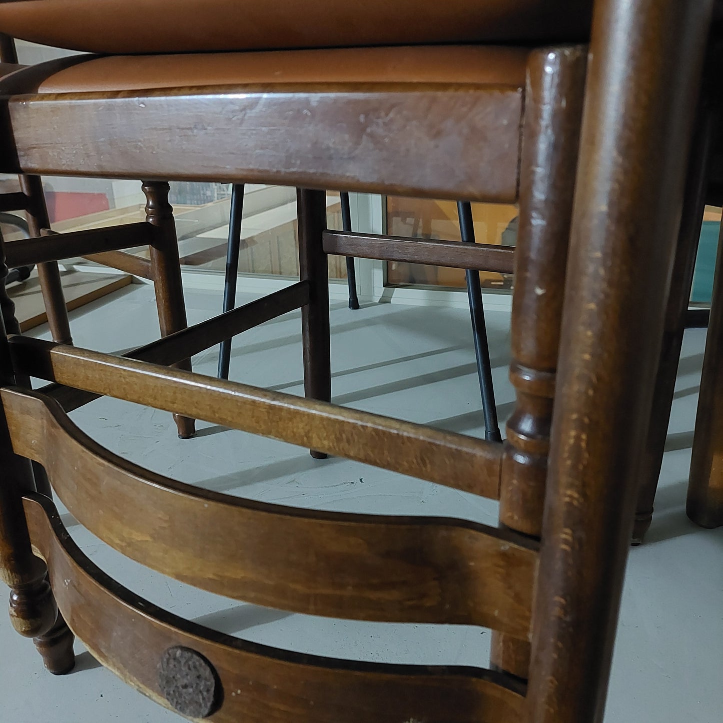 Set/4 Sedie Legno/sky Anni '60