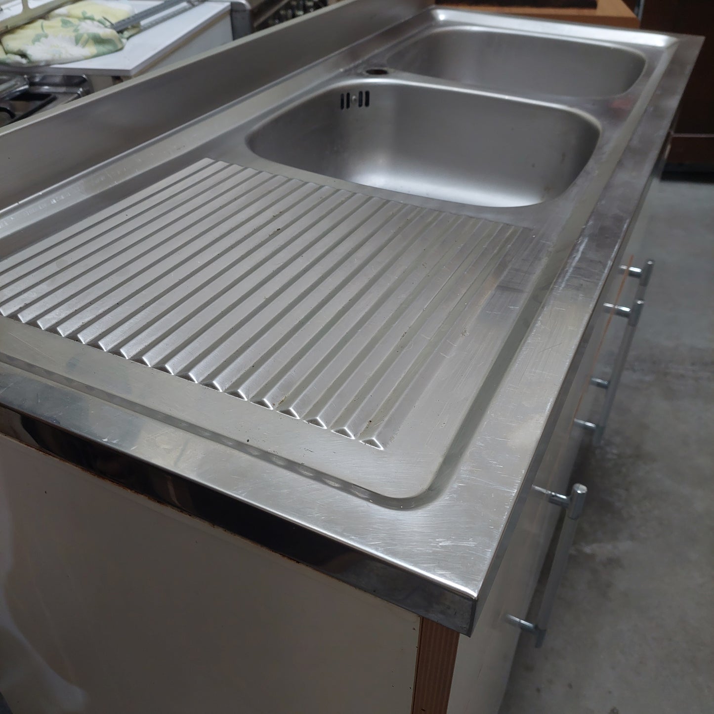 Mobile Lavello Con 2 Vasche + Gocciolatoio Cm120x50x94h