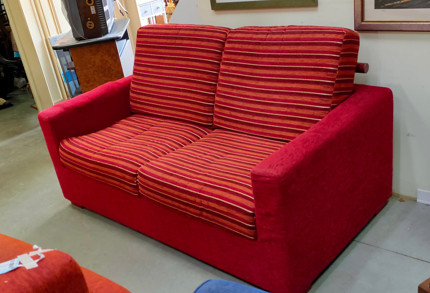 Divano 2 Posti Bordeaux E Righe Cm160x85x90h