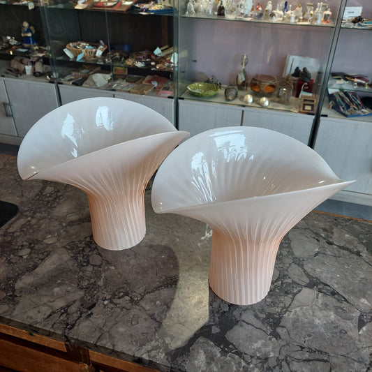 Coppia Abat Jour Vetro Murano 2 Venini Vintage