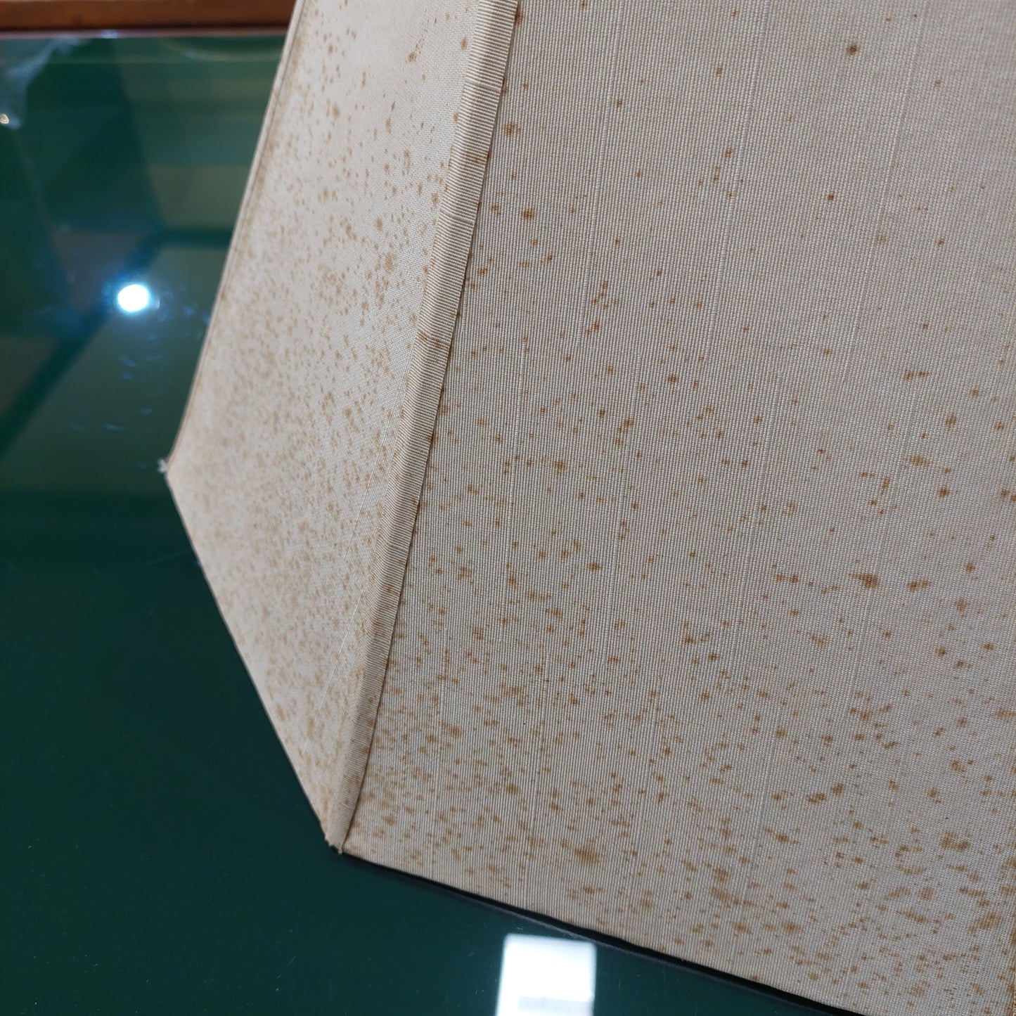 Paralume Sfaccettato Tessuto Beige D44x30h