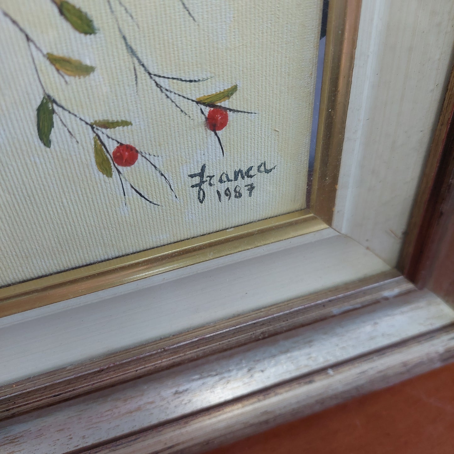 Quadro Astratto Fiori Firmato Franca Cm59x49