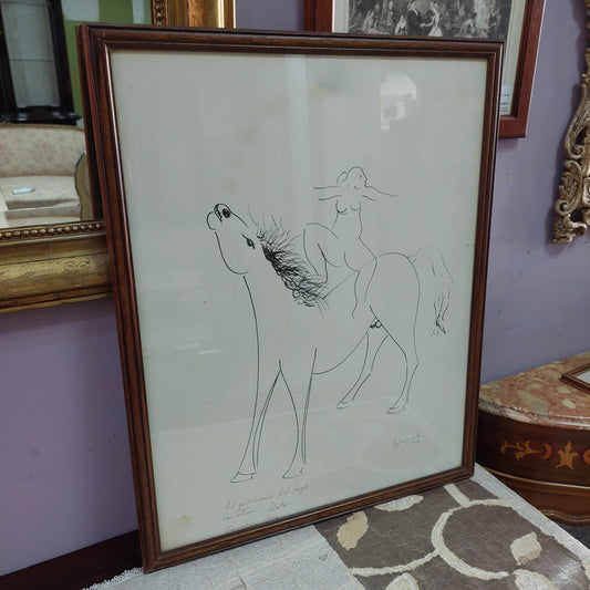 Quadro* Nudo Di Donna Su Cavallo Firmato De Pasquale