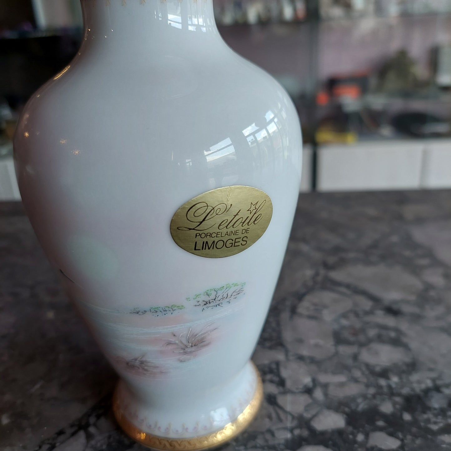 Vasetto Porcellana Limoges Decoro Stile Cinese