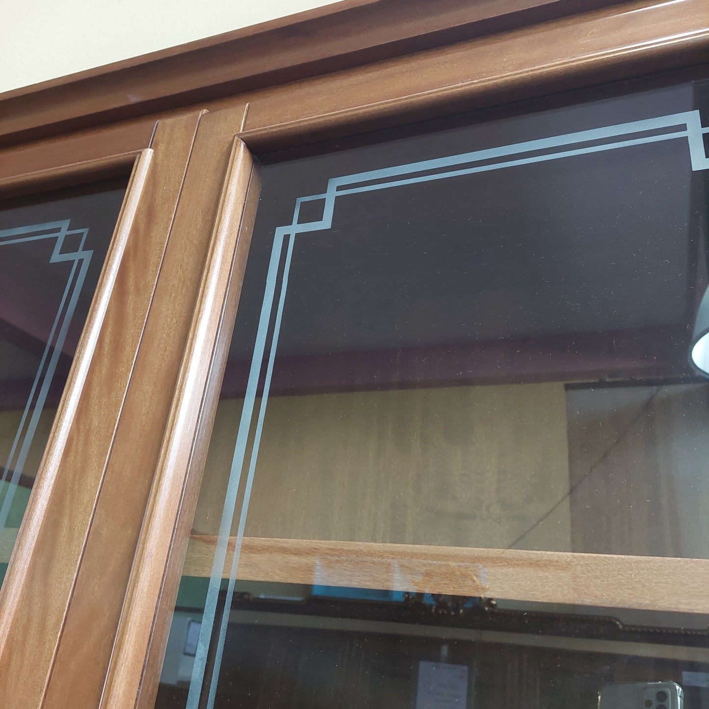 Parete Libreria Vetrina Noce 10/a 10/s Cm563x37x231h