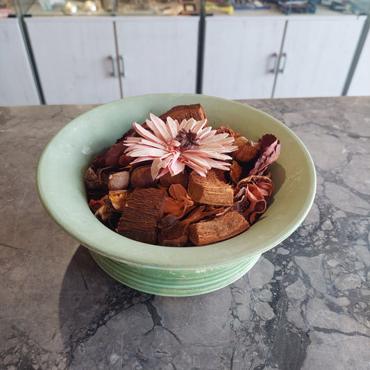 Cachepot Porta Pot Pourri Terracotta Verde D21x8h