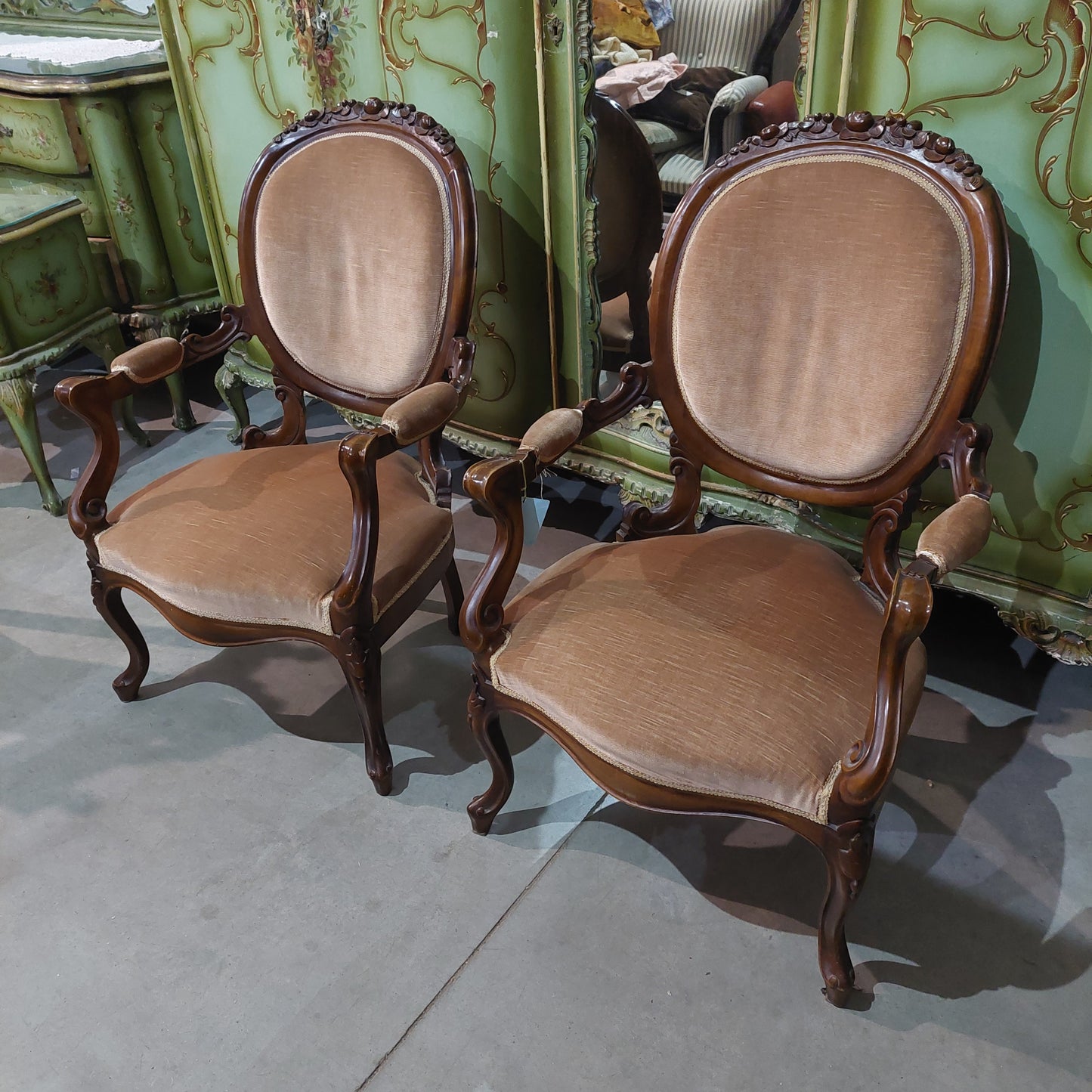 Coppia Poltrone Legno St. Luigi Filippo