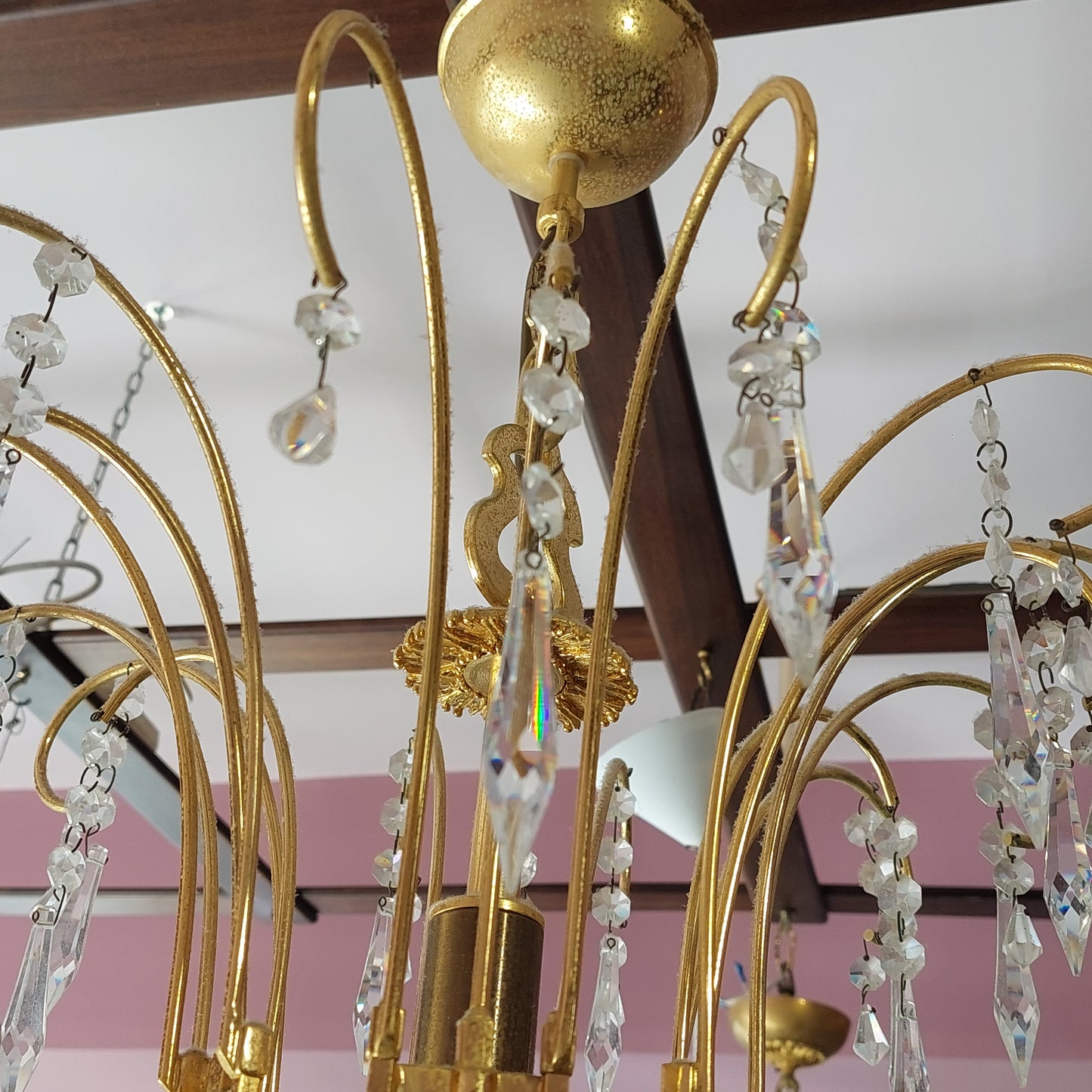 Lampadario * Dorato Gocce Cristallo 6/l